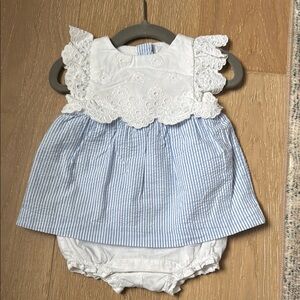 Blue and White Lace Janie & Jack Baby Dress